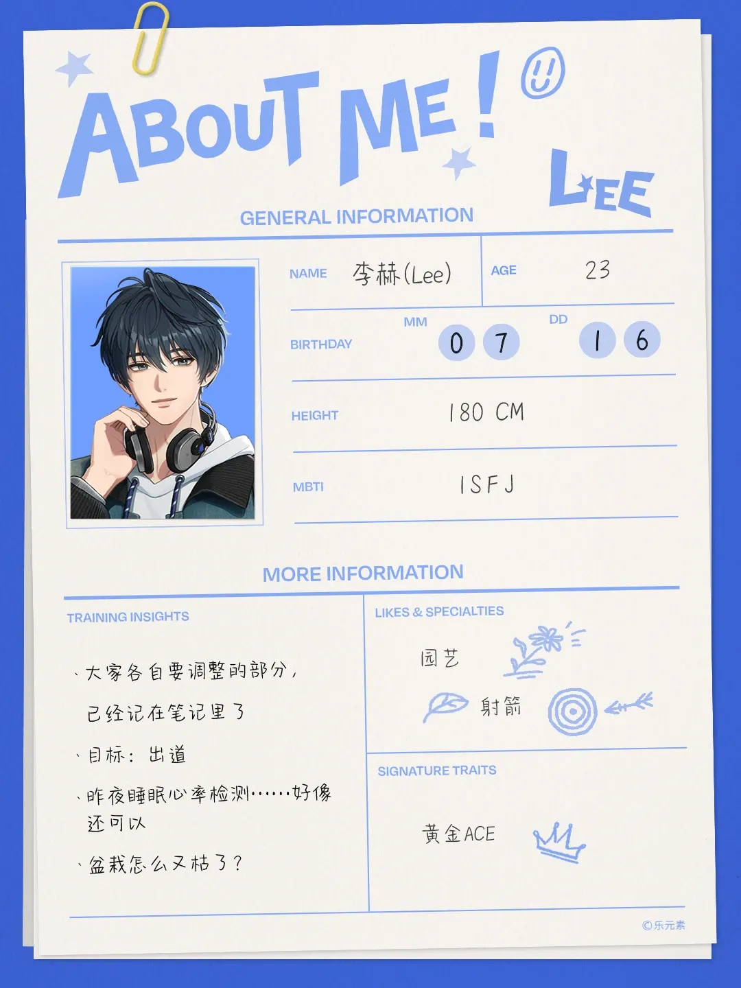 Lee official profile card